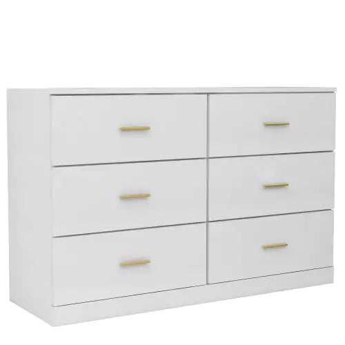 Modern White 6-drawer Bedroom Dressing Table