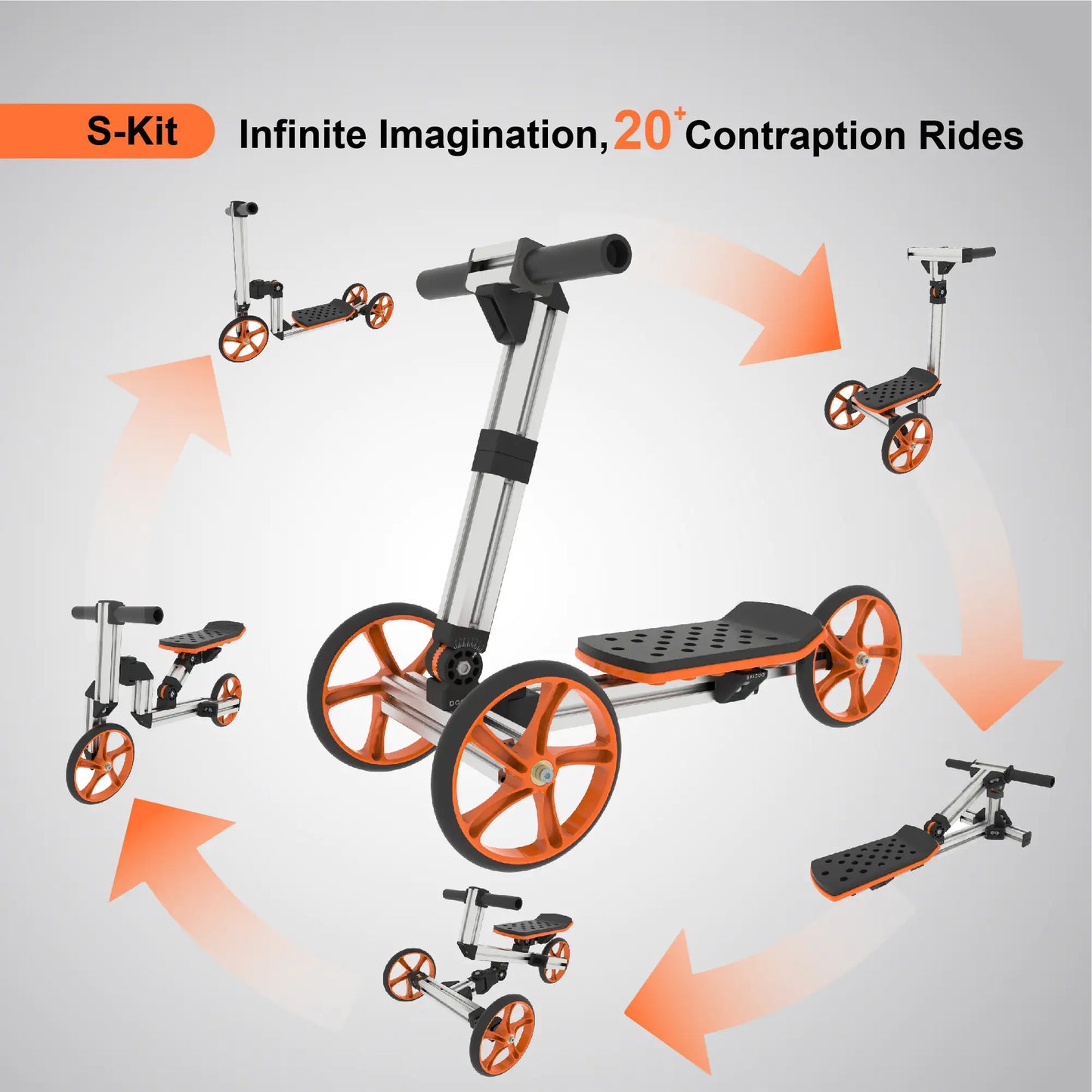 Buildable Kit 20-in-1 Balance Bike No Pedal Toy For Kids Engineered Construction Kit For Children Ages 1 To 4 - Non-Electric