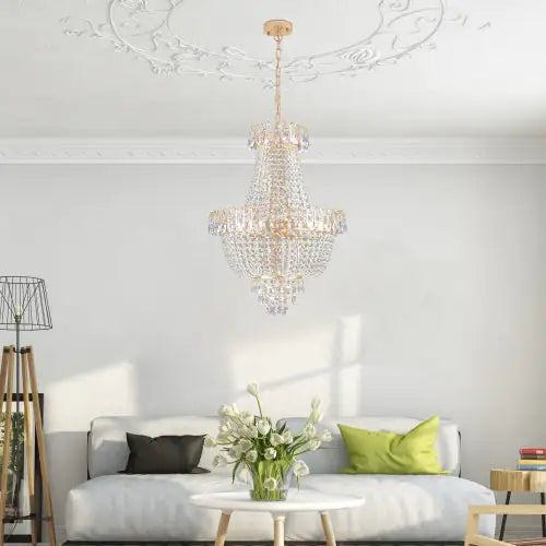 Golden Crystal Chandelier, Large Modern Luxury Chandelier, Suitable For Living Room, Dining Room, Bedroom, Hallway - No Bulb Unusable Platform - Temu