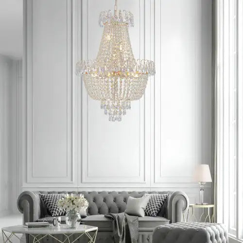 Golden Crystal Chandelier, Large Modern Luxury Chandelier, Suitable For Living Room, Dining Room, Bedroom, Hallway - No Bulb Unusable Platform - Temu