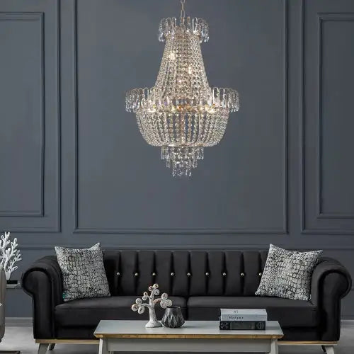 Golden Crystal Chandelier, Large Modern Luxury Chandelier, Suitable For Living Room, Dining Room, Bedroom, Hallway - No Bulb Unusable Platform - Temu