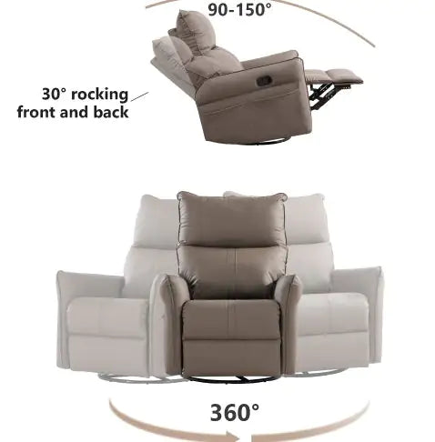 Modern Small Swing Swivel Recliner Bedroom Chair