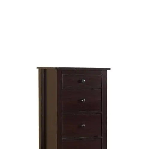 Transitional Espresso Compact Design 5-Drawer Chest Bedroom Small Living Space Chest Of Drawers