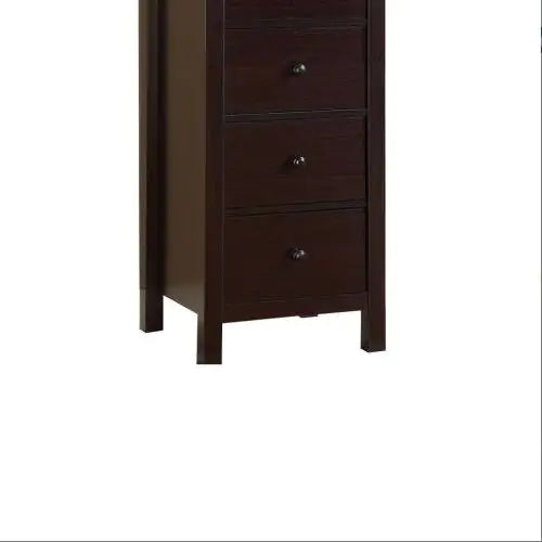 Transitional Espresso Compact Design 5-Drawer Chest Bedroom Small Living Space Chest Of Drawers