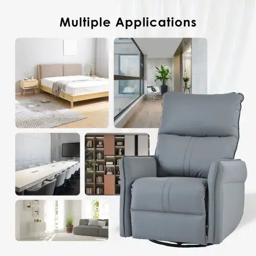 Modern Small Swing Swivel Recliner Bedroom Chair