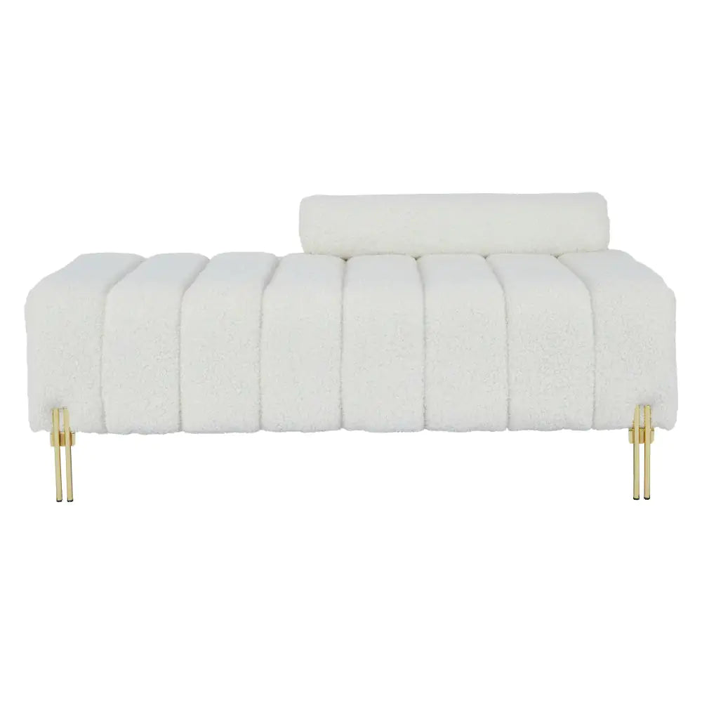 Beige Teddy Bench For Bedroom