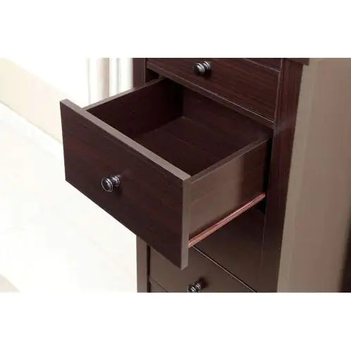 Transitional Espresso Compact Design 5-Drawer Chest Bedroom Small Living Space Chest Of Drawers